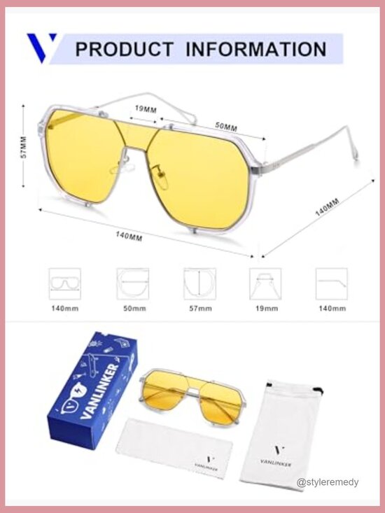 Metal Frame Square Aviator Sunglasses with UV Protection main image 7